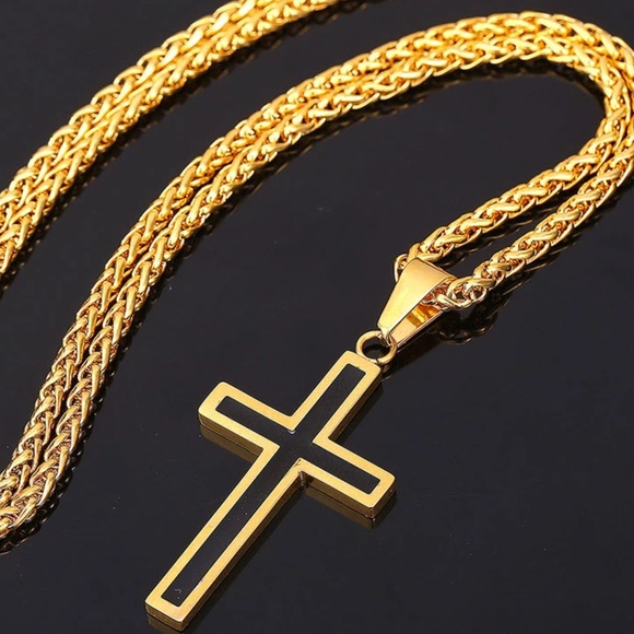 Jewelry New 18k Gold Cross Necklace Poshmark